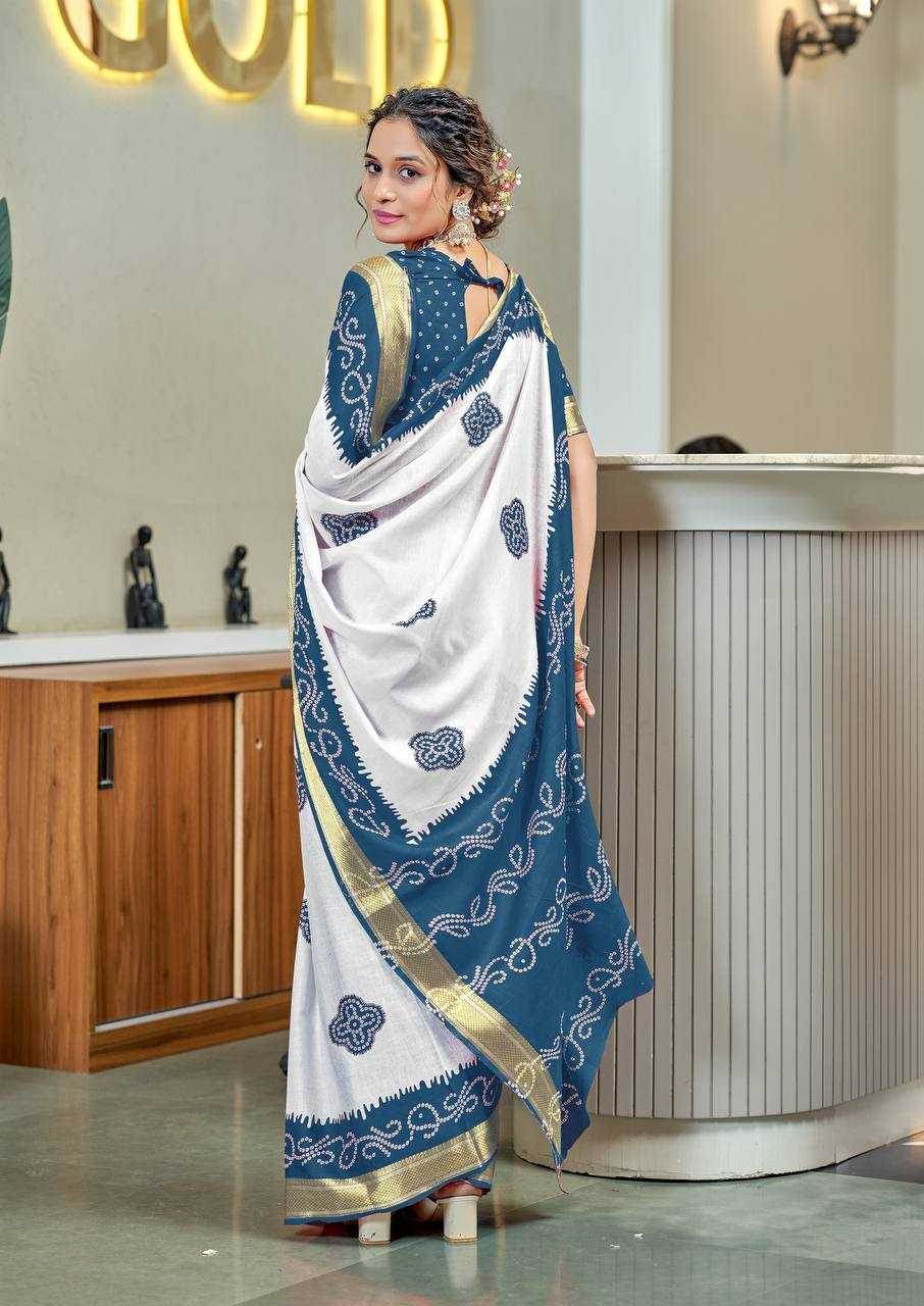 Bandhani Printed Cotton Sarees - MYLUXURY LANE ENTERPRISE